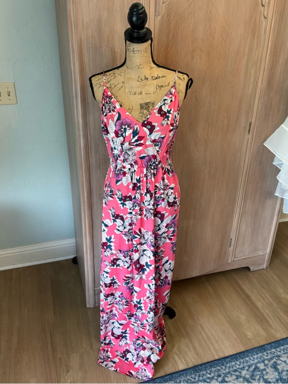 Anthropologie Yumi Kim Cleo floral maxi dress Coral pink M